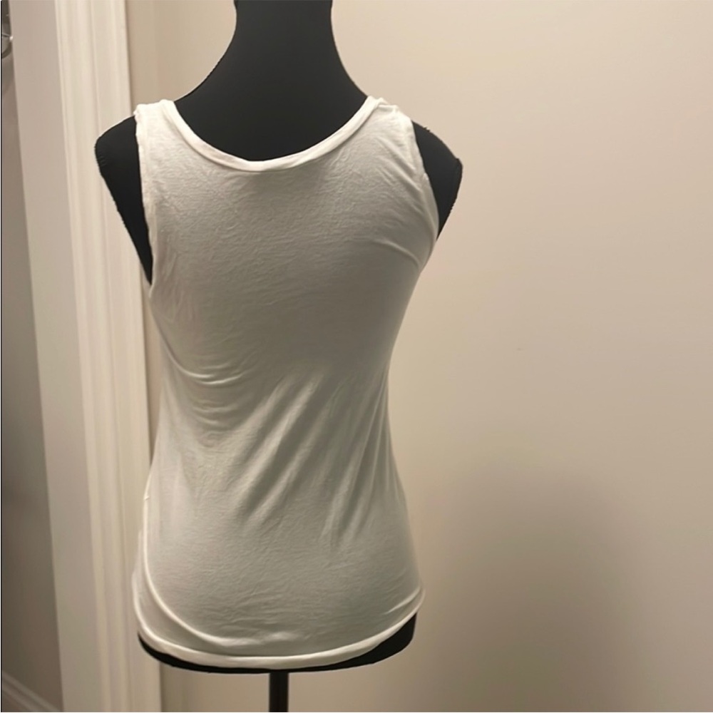 Theory Cream Ruffle Tank Top - Picture 3 of 6